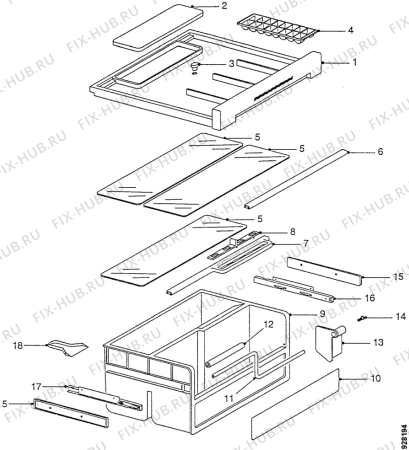 Взрыв-схема холодильника Zanussi ZFC120T1 - Схема узла Accessories Refrigerator